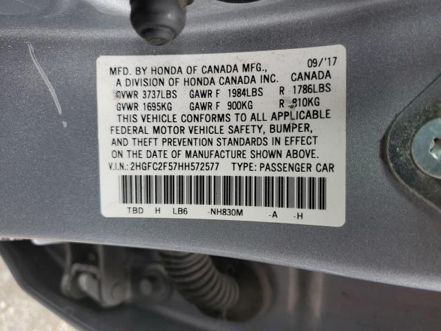 Photo 12 VIN: 2HGFC2F57HH572577 - HONDA CIVIC 