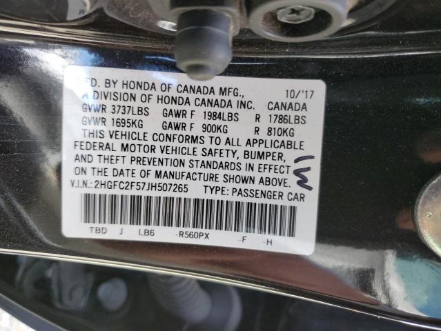 Photo 9 VIN: 2HGFC2F57JH507265 - HONDA CIVIC LX 