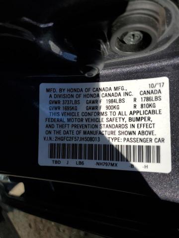 Photo 9 VIN: 2HGFC2F57JH508013 - HONDA CIVIC LX 