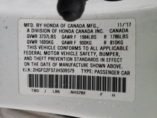 Photo 11 VIN: 2HGFC2F57JH509579 - HONDA CIVIC LX 