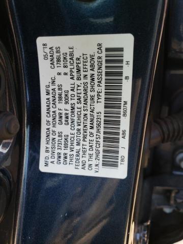 Photo 11 VIN: 2HGFC2F57JH562315 - HONDA CIVIC LX 