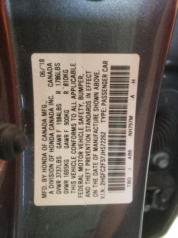 Photo 9 VIN: 2HGFC2F57JH572262 - HONDA CIVIC LX 