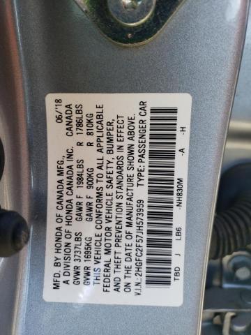 Photo 12 VIN: 2HGFC2F57JH573959 - HONDA CIVIC 