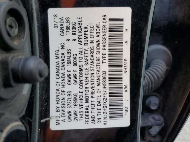 Photo 11 VIN: 2HGFC2F57JH583603 - HONDA CIVIC LX 