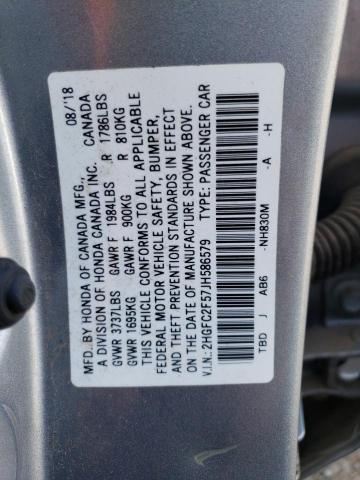 Photo 11 VIN: 2HGFC2F57JH586579 - HONDA CIVIC LX 