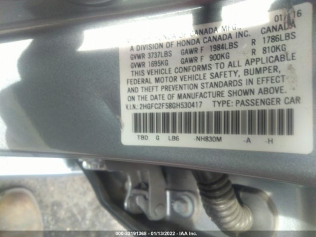 Photo 8 VIN: 2HGFC2F58GH530417 - HONDA CIVIC SEDAN 