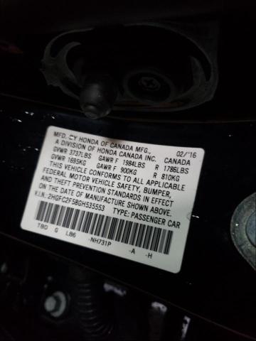 Photo 9 VIN: 2HGFC2F58GH535553 - HONDA CIVIC LX 