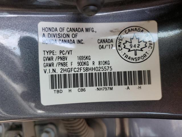 Photo 11 VIN: 2HGFC2F58HH025575 - HONDA CIVIC 