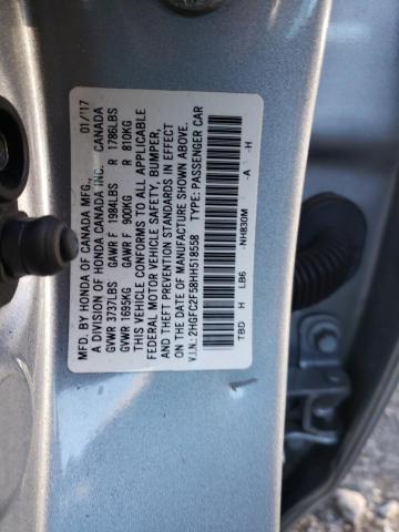 Photo 11 VIN: 2HGFC2F58HH518558 - HONDA CIVIC LX 