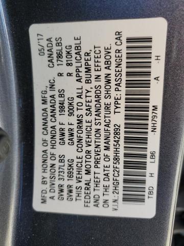 Photo 11 VIN: 2HGFC2F58HH542892 - HONDA CIVIC 