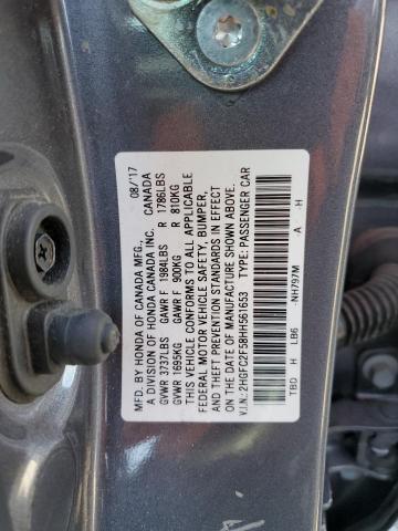 Photo 9 VIN: 2HGFC2F58HH561653 - HONDA CIVIC LX 