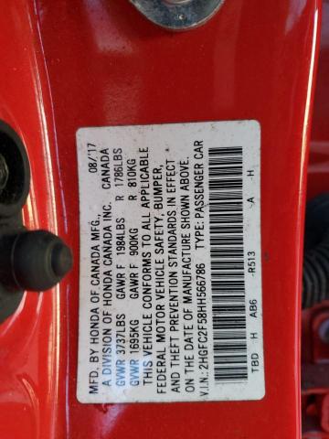 Photo 12 VIN: 2HGFC2F58HH566786 - HONDA CIVIC LX 