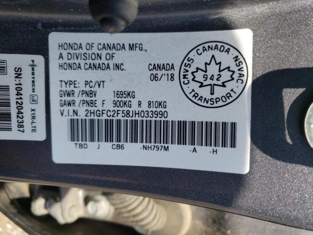 Photo 11 VIN: 2HGFC2F58JH033990 - HONDA CIVIC LX 