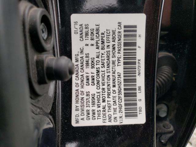 Photo 12 VIN: 2HGFC2F59GH527347 - HONDA CIVIC LX 