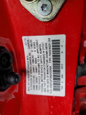 Photo 11 VIN: 2HGFC2F59GH532404 - HONDA CIVIC LX 