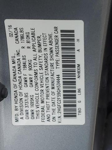 Photo 11 VIN: 2HGFC2F59GH534444 - HONDA CIVIC LX 