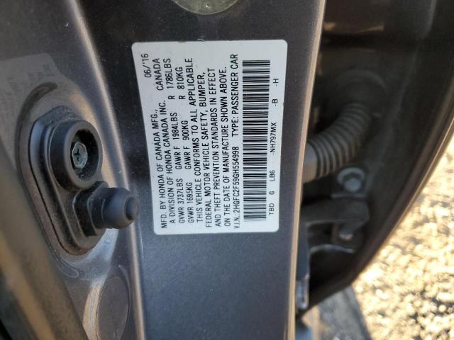 Photo 11 VIN: 2HGFC2F59GH554998 - HONDA CIVIC LX 