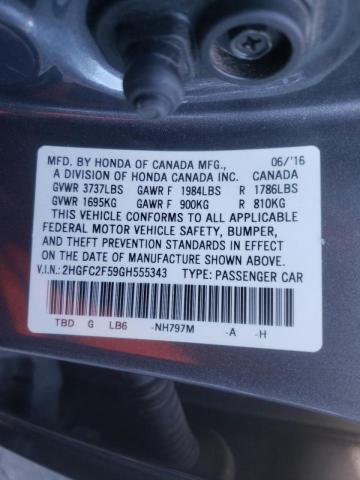 Photo 9 VIN: 2HGFC2F59GH555343 - HONDA CIVIC LX 