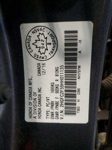 Photo 12 VIN: 2HGFC2F59HH011135 - HONDA CIVIC LX 