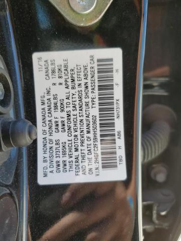 Photo 12 VIN: 2HGFC2F59HH503602 - HONDA CIVIC LX 