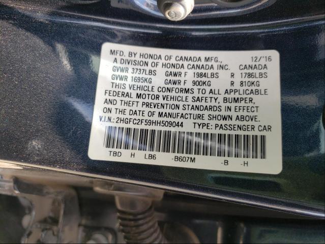 Photo 9 VIN: 2HGFC2F59HH509044 - HONDA CIVIC LX 