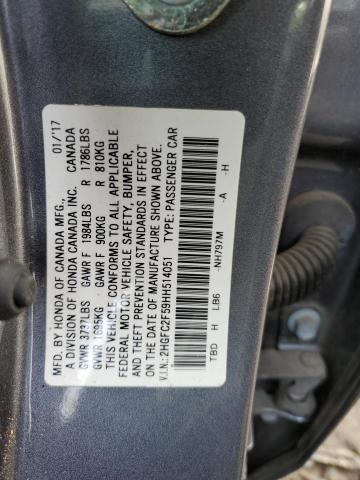 Photo 11 VIN: 2HGFC2F59HH514051 - HONDA CIVIC 