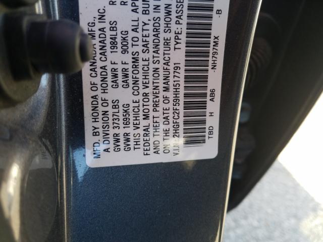 Photo 9 VIN: 2HGFC2F59HH517791 - HONDA CIVIC LX 