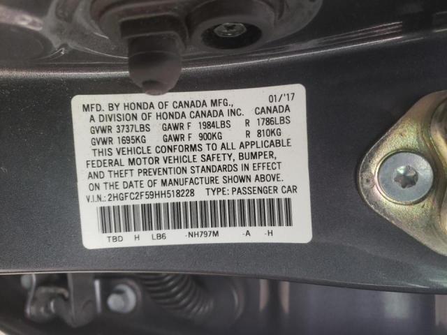 Photo 11 VIN: 2HGFC2F59HH518228 - HONDA CIVIC LX 