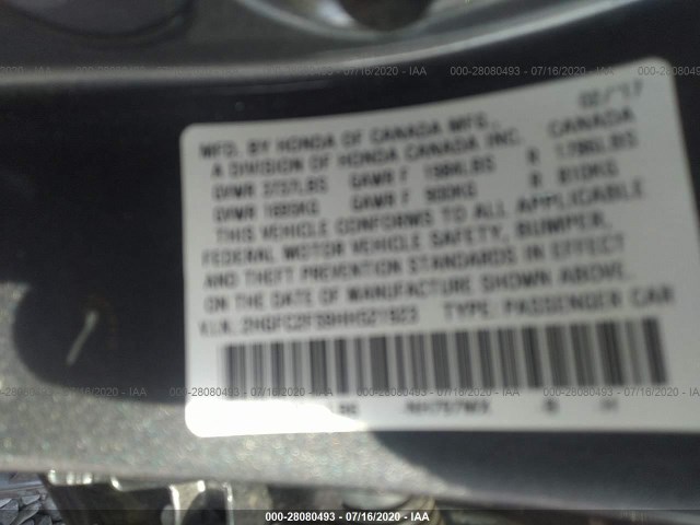 Photo 8 VIN: 2HGFC2F59HH521923 - HONDA CIVIC SEDAN 