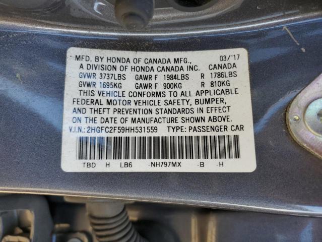 Photo 11 VIN: 2HGFC2F59HH531559 - HONDA CIVIC LX 