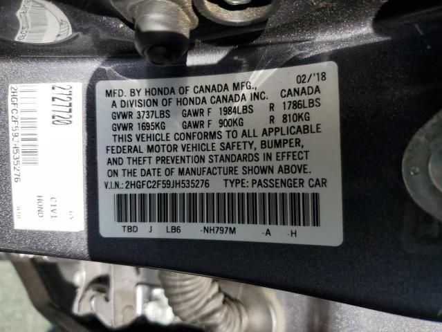 Photo 11 VIN: 2HGFC2F59JH535276 - HONDA CIVIC 