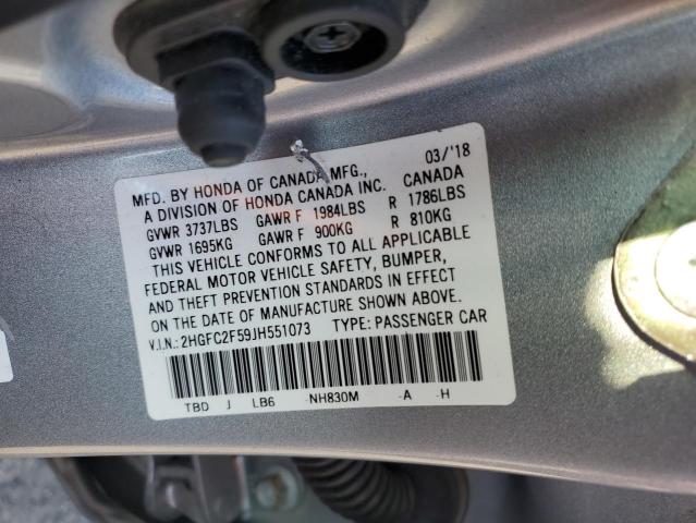 Photo 11 VIN: 2HGFC2F59JH551073 - HONDA CIVIC LX 