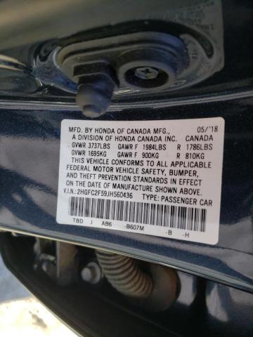 Photo 9 VIN: 2HGFC2F59JH560436 - HONDA CIVIC LX 