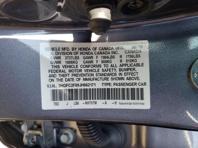 Photo 11 VIN: 2HGFC2F59JH562171 - HONDA CIVIC LX 