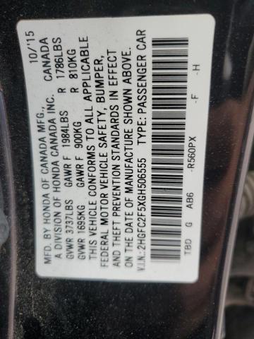 Photo 11 VIN: 2HGFC2F5XGH506555 - HONDA CIVIC LX 