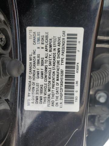 Photo 11 VIN: 2HGFC2F5XGH516387 - HONDA CIVIC 