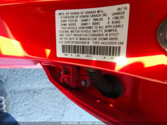 Photo 8 VIN: 2HGFC2F5XGH569218 - HONDA CIVIC 