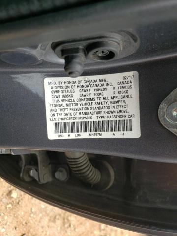 Photo 11 VIN: 2HGFC2F5XHH525916 - HONDA CIVIC 