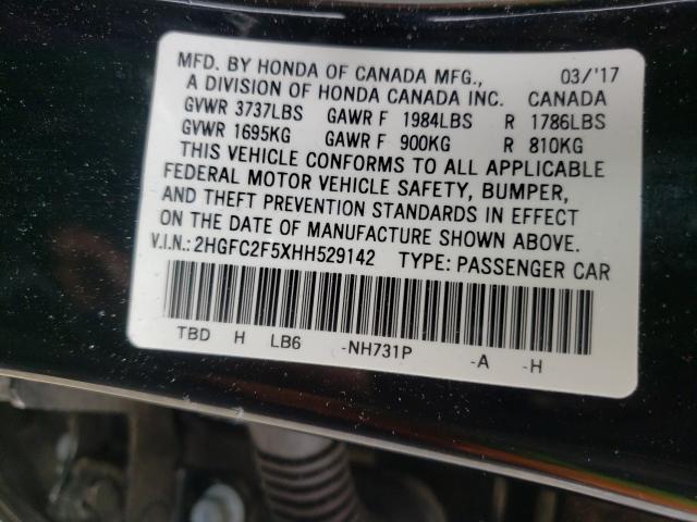 Photo 9 VIN: 2HGFC2F5XHH529142 - HONDA CIVIC LX 