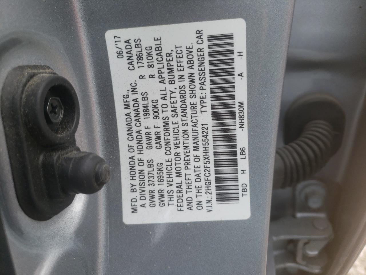 Photo 11 VIN: 2HGFC2F5XHH554221 - HONDA CIVIC 