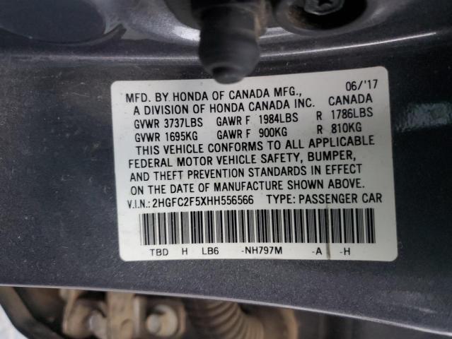 Photo 11 VIN: 2HGFC2F5XHH556566 - HONDA CIVIC LX 