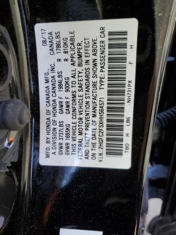 Photo 11 VIN: 2HGFC2F5XHH564571 - HONDA CIVIC LX 