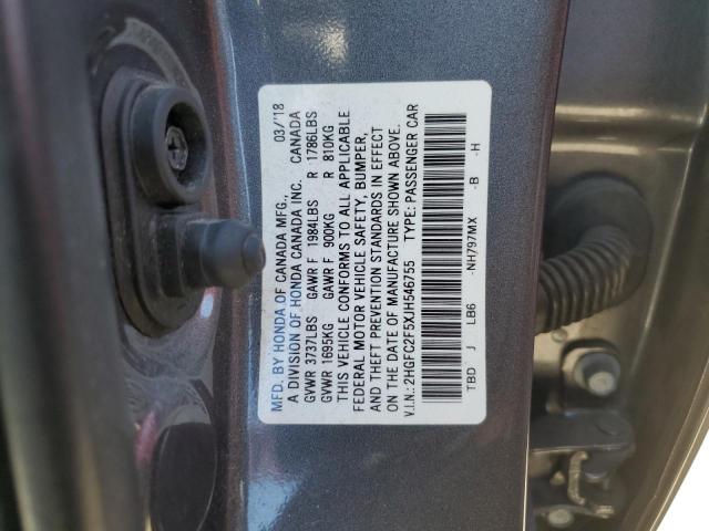 Photo 11 VIN: 2HGFC2F5XJH546755 - HONDA CIVIC LX 