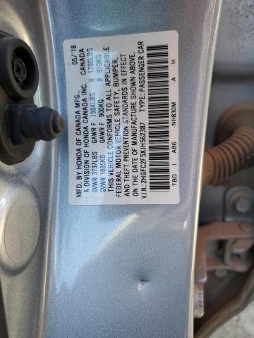 Photo 11 VIN: 2HGFC2F5XJH562387 - HONDA CIVIC LX 