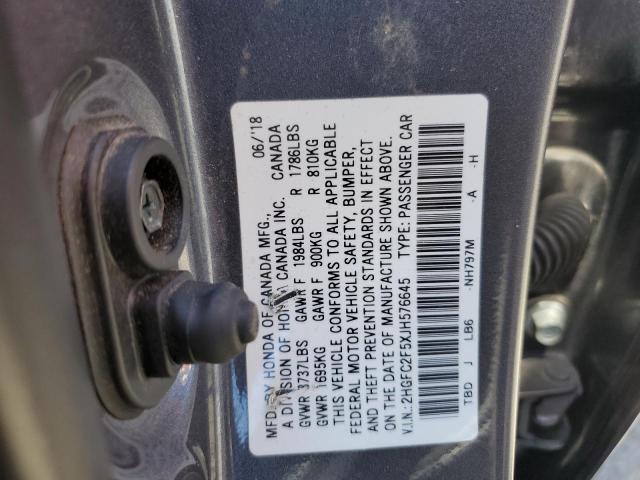 Photo 11 VIN: 2HGFC2F5XJH576645 - HONDA CIVIC LX 