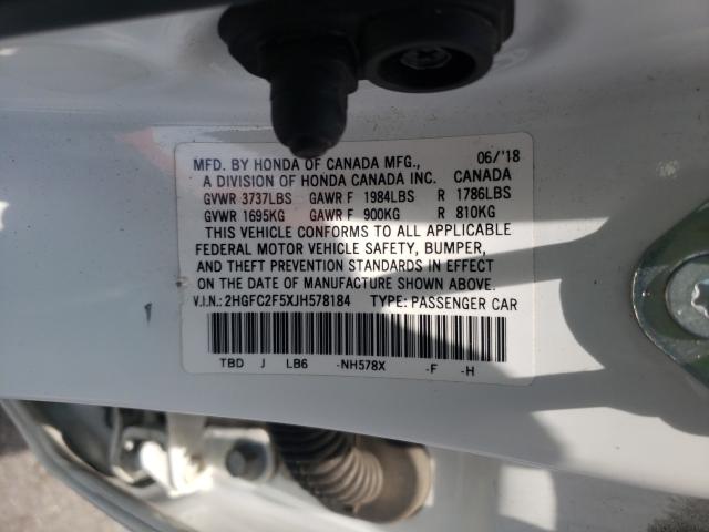 Photo 9 VIN: 2HGFC2F5XJH578184 - HONDA CIVIC LX 