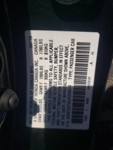 Photo 11 VIN: 2HGFC2F5XJH598614 - HONDA CIVIC LX 