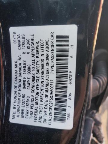 Photo 11 VIN: 2HGFC2F5XJH600717 - HONDA CIVIC 