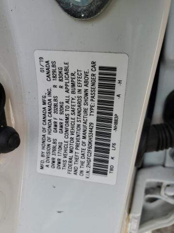 Photo 11 VIN: 2HGFC2F60KH534429 - HONDA CIVIC LX 