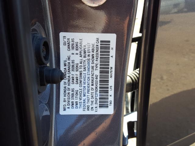 Photo 9 VIN: 2HGFC2F60KH551442 - HONDA CIVIC LX 